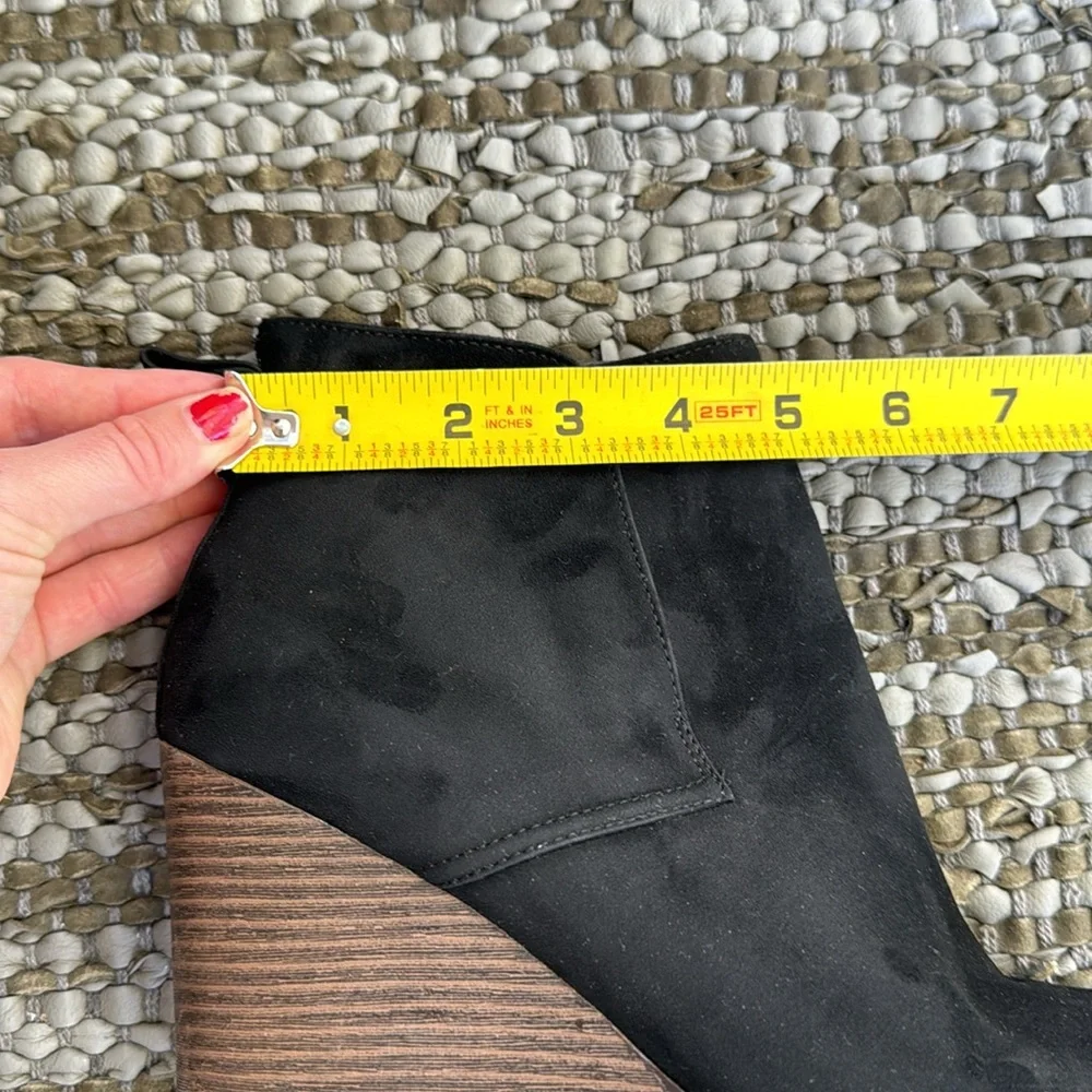 Merona Black Suede Ankle Boot Wedges